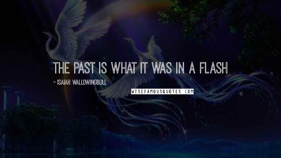 Isaiah Wallowingbull Quotes: The past is what it was in a flash