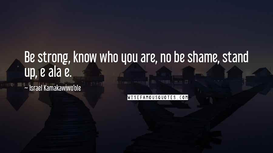 Israel Kamakawiwo'ole Quotes: Be strong, know who you are, no be shame, stand up, e ala e.