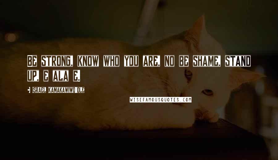Israel Kamakawiwo'ole Quotes: Be strong, know who you are, no be shame, stand up, e ala e.