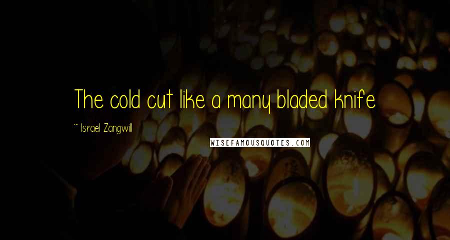 Israel Zangwill Quotes: The cold cut like a many bladed knife