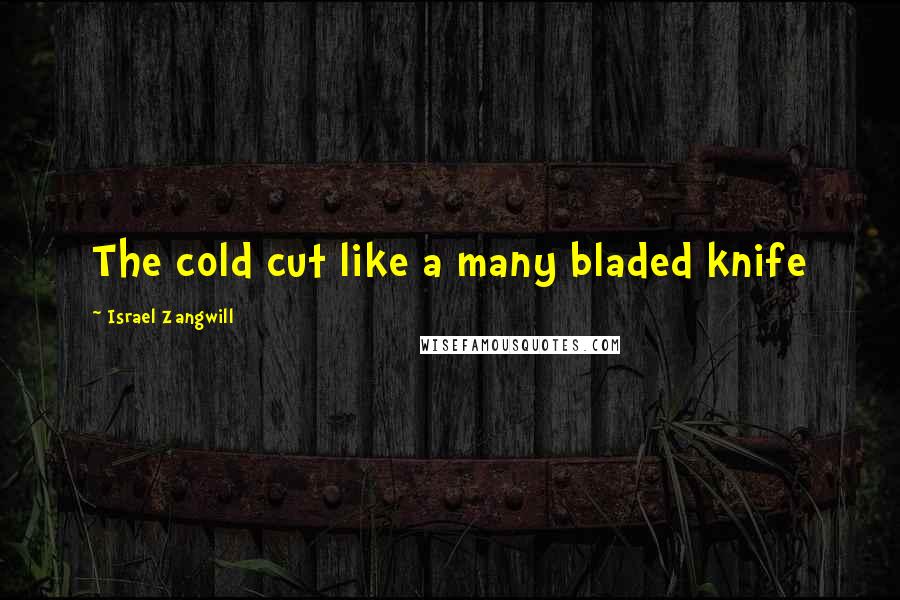 Israel Zangwill Quotes: The cold cut like a many bladed knife