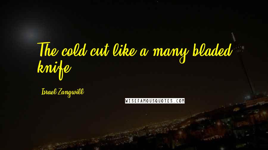 Israel Zangwill Quotes: The cold cut like a many bladed knife