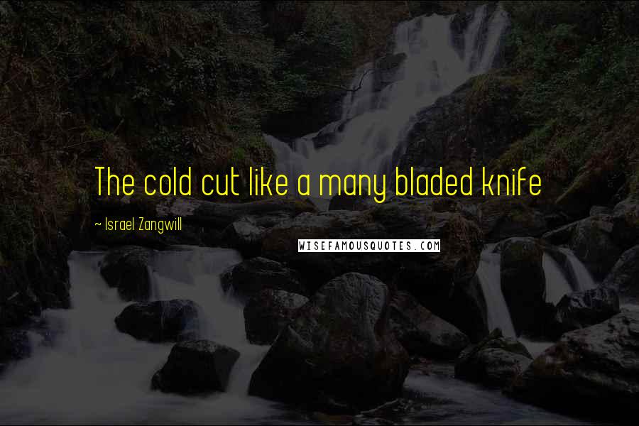 Israel Zangwill Quotes: The cold cut like a many bladed knife