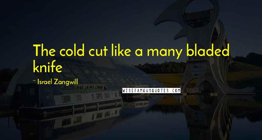 Israel Zangwill Quotes: The cold cut like a many bladed knife