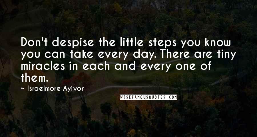 Israelmore Ayivor Quotes: Don't despise the little steps you know you can take every day. There are tiny miracles in each and every one of them.
