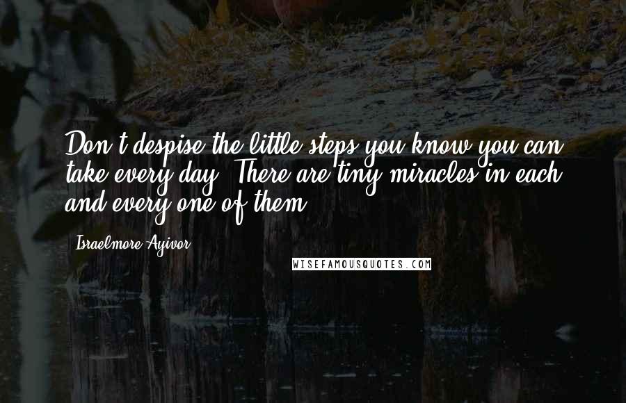 Israelmore Ayivor Quotes: Don't despise the little steps you know you can take every day. There are tiny miracles in each and every one of them.