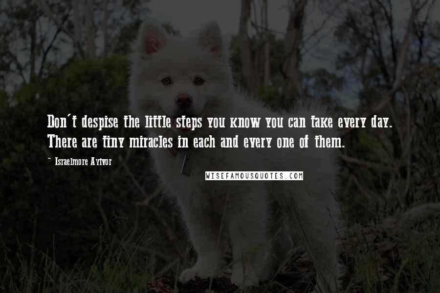 Israelmore Ayivor Quotes: Don't despise the little steps you know you can take every day. There are tiny miracles in each and every one of them.