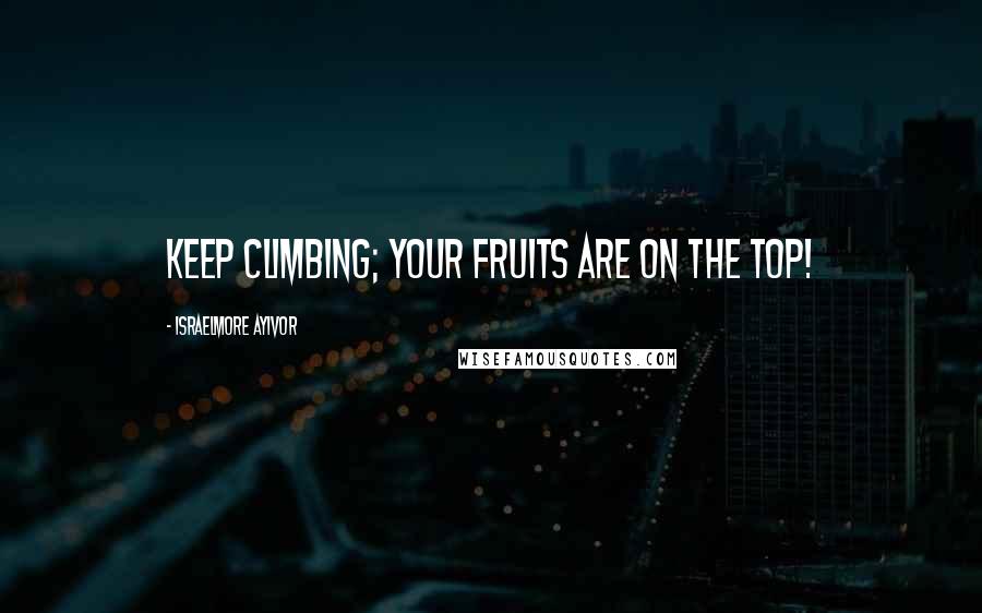 Israelmore Ayivor Quotes: Keep climbing; your fruits are on the top!