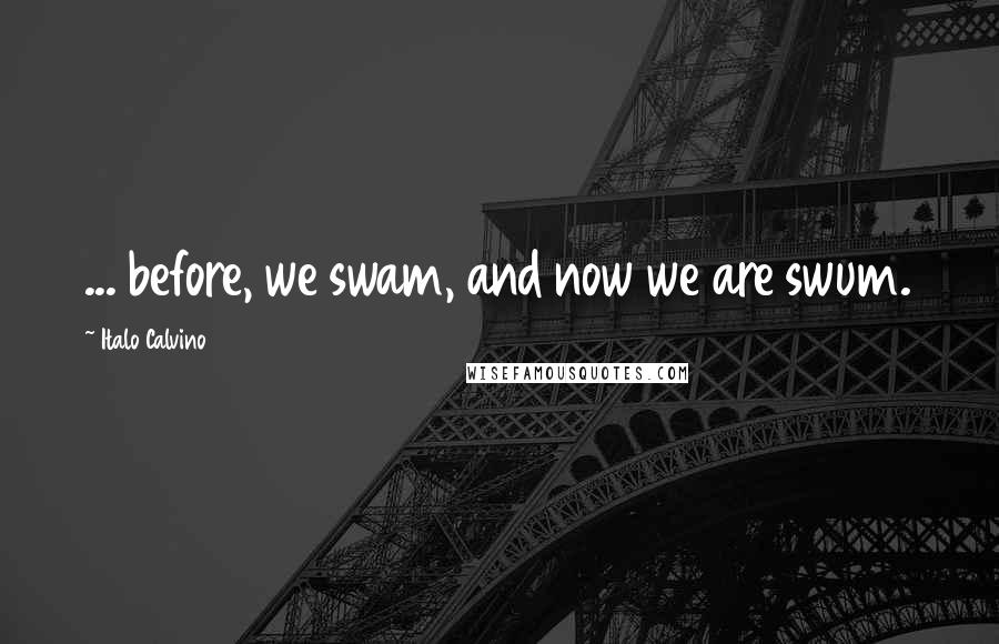 Italo Calvino Quotes: ... before, we swam, and now we are swum.