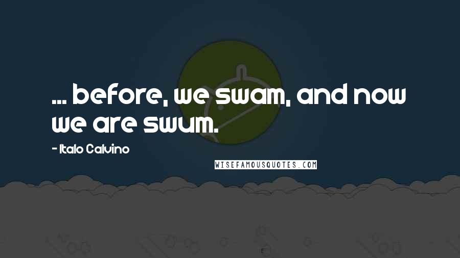 Italo Calvino Quotes: ... before, we swam, and now we are swum.