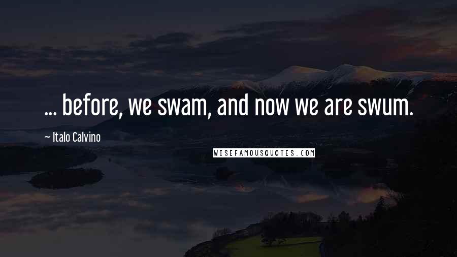 Italo Calvino Quotes: ... before, we swam, and now we are swum.