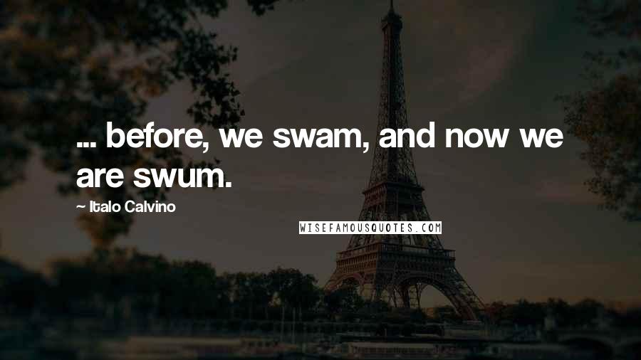 Italo Calvino Quotes: ... before, we swam, and now we are swum.