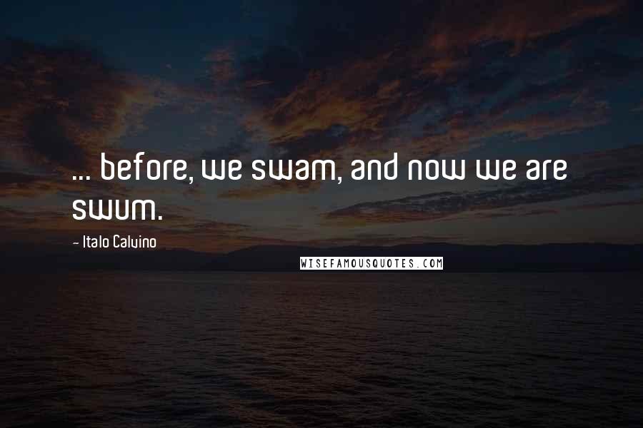 Italo Calvino Quotes: ... before, we swam, and now we are swum.