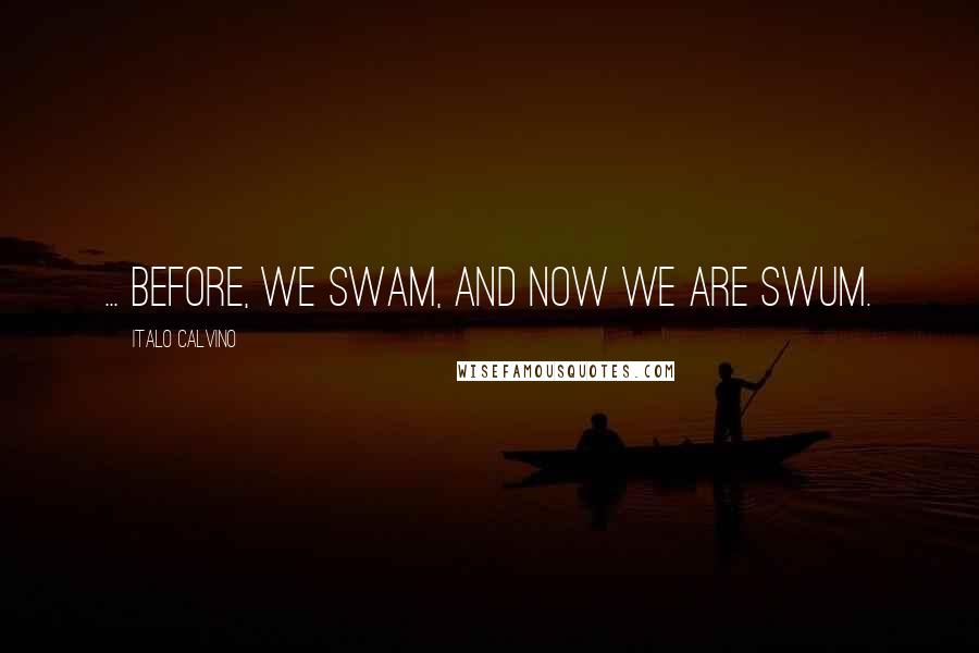 Italo Calvino Quotes: ... before, we swam, and now we are swum.