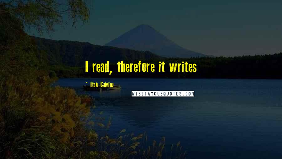 Italo Calvino Quotes: I read, therefore it writes