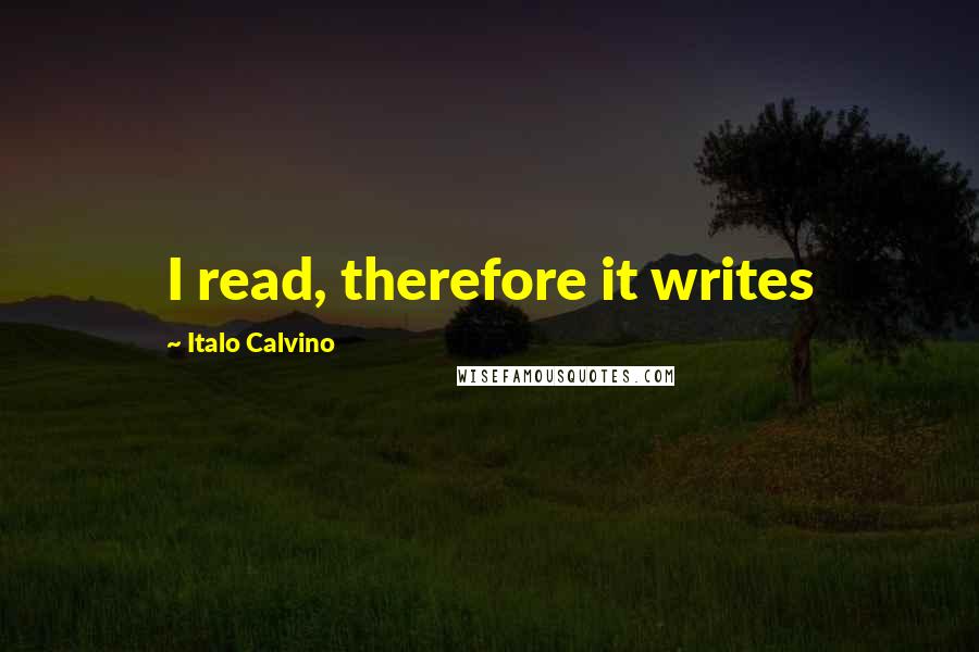 Italo Calvino Quotes: I read, therefore it writes