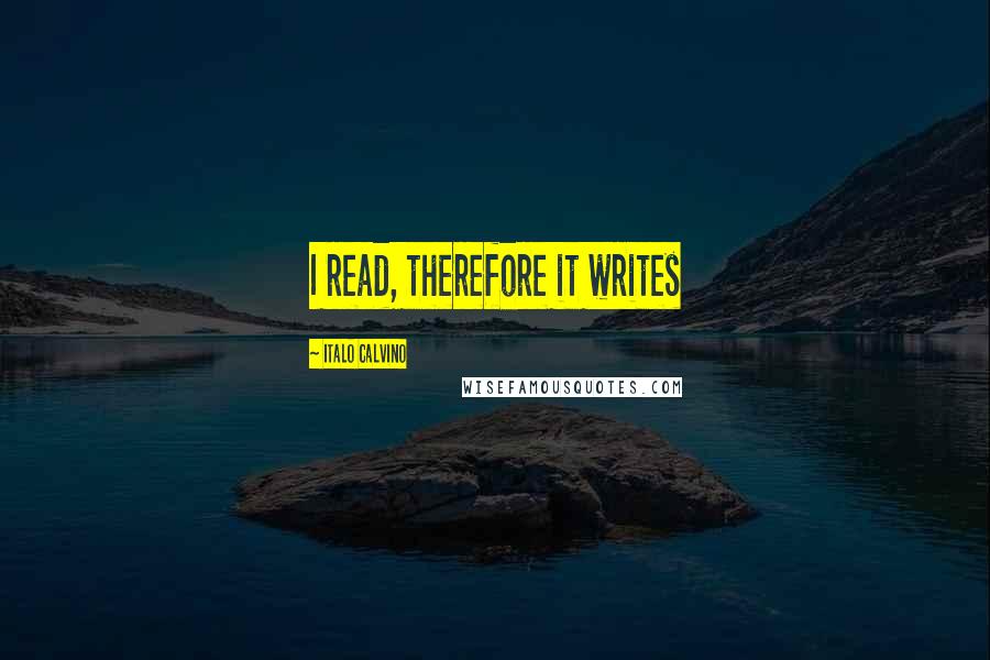 Italo Calvino Quotes: I read, therefore it writes