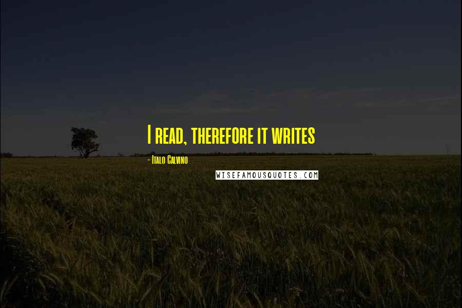 Italo Calvino Quotes: I read, therefore it writes