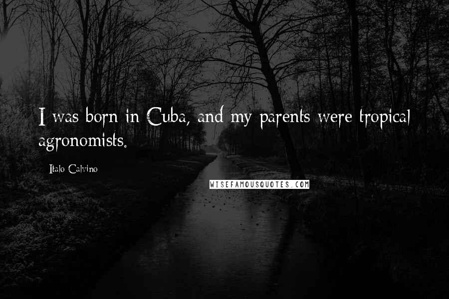 Italo Calvino Quotes: I was born in Cuba, and my parents were tropical agronomists.