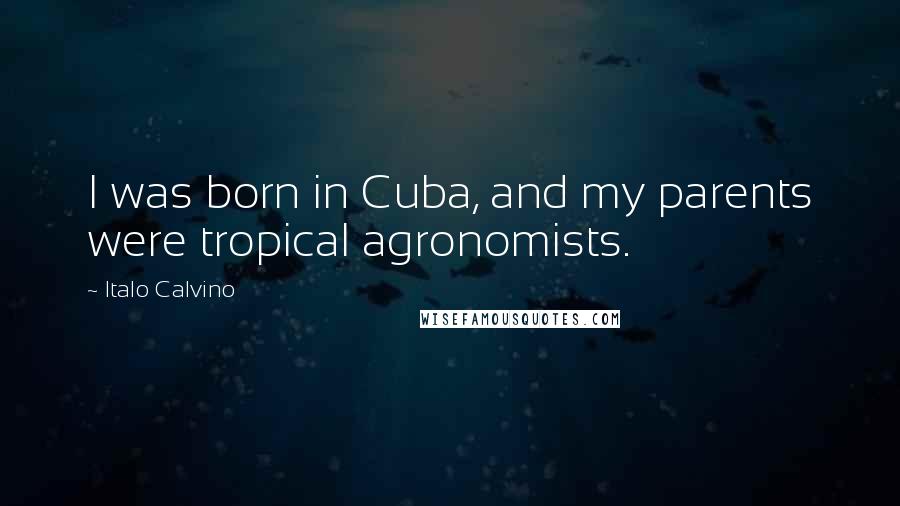 Italo Calvino Quotes: I was born in Cuba, and my parents were tropical agronomists.