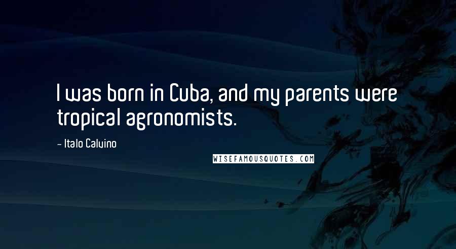 Italo Calvino Quotes: I was born in Cuba, and my parents were tropical agronomists.