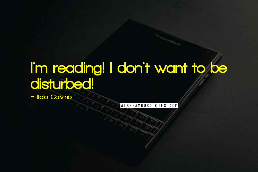Italo Calvino Quotes: I'm reading! I don't want to be disturbed!