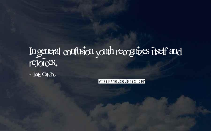 Italo Calvino Quotes: In general confusion youth recognizes itself and rejoices.