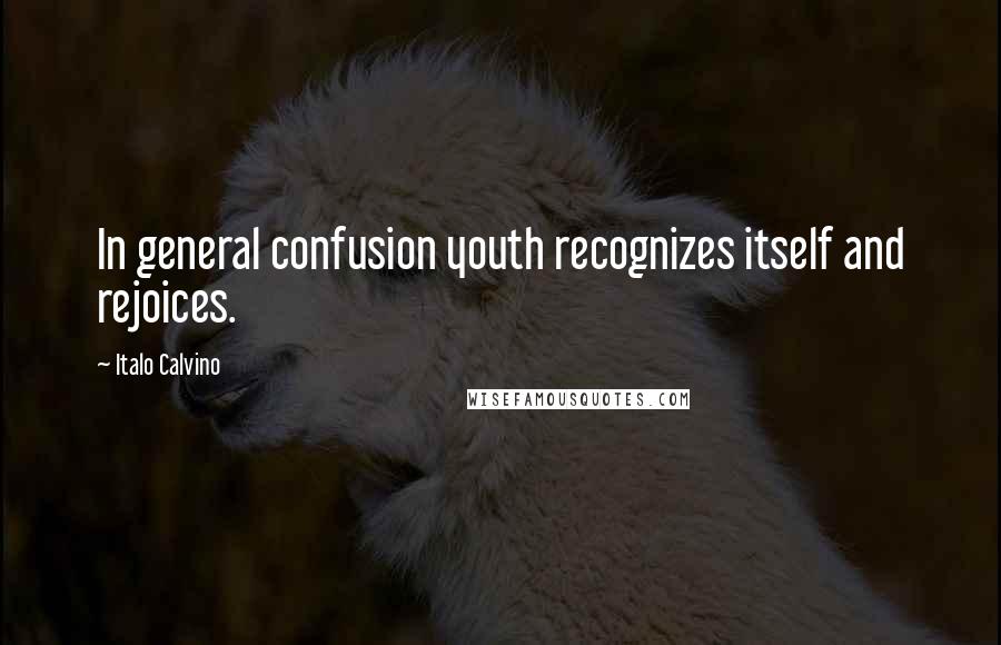 Italo Calvino Quotes: In general confusion youth recognizes itself and rejoices.