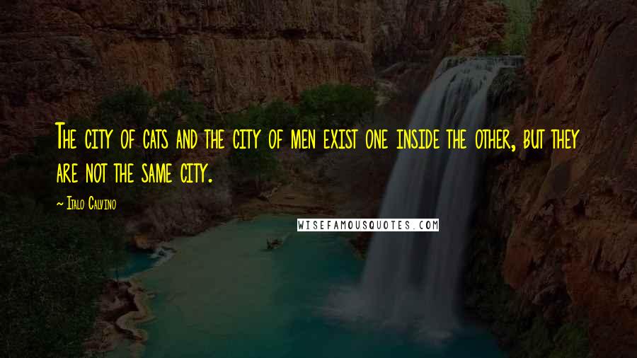 Italo Calvino Quotes: The city of cats and the city of men exist one inside the other, but they are not the same city.