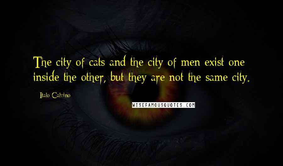 Italo Calvino Quotes: The city of cats and the city of men exist one inside the other, but they are not the same city.