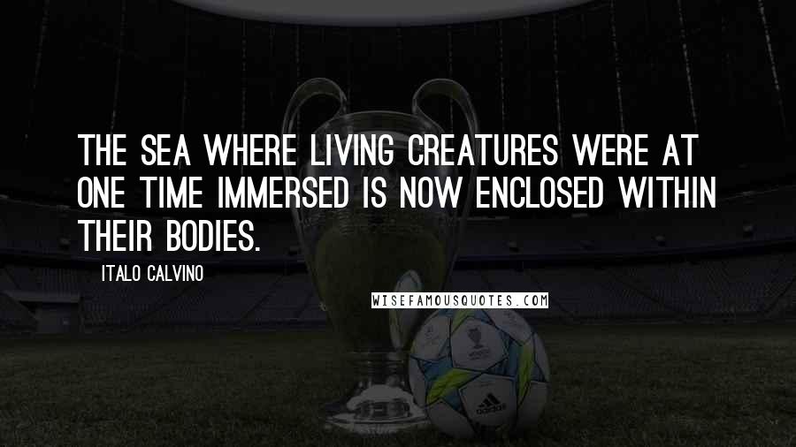 Italo Calvino Quotes: The sea where living creatures were at one time immersed is now enclosed within their bodies.