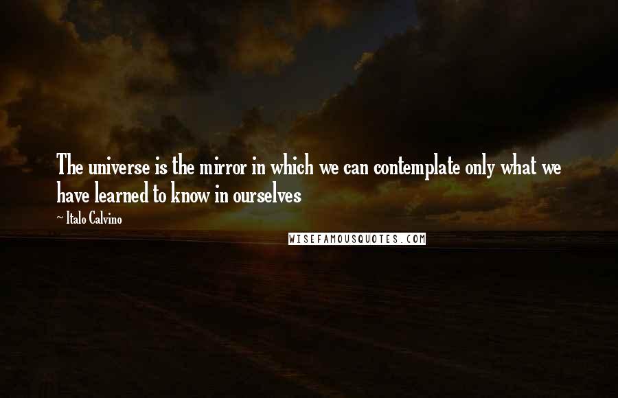 Italo Calvino Quotes: The universe is the mirror in which we can contemplate only what we have learned to know in ourselves