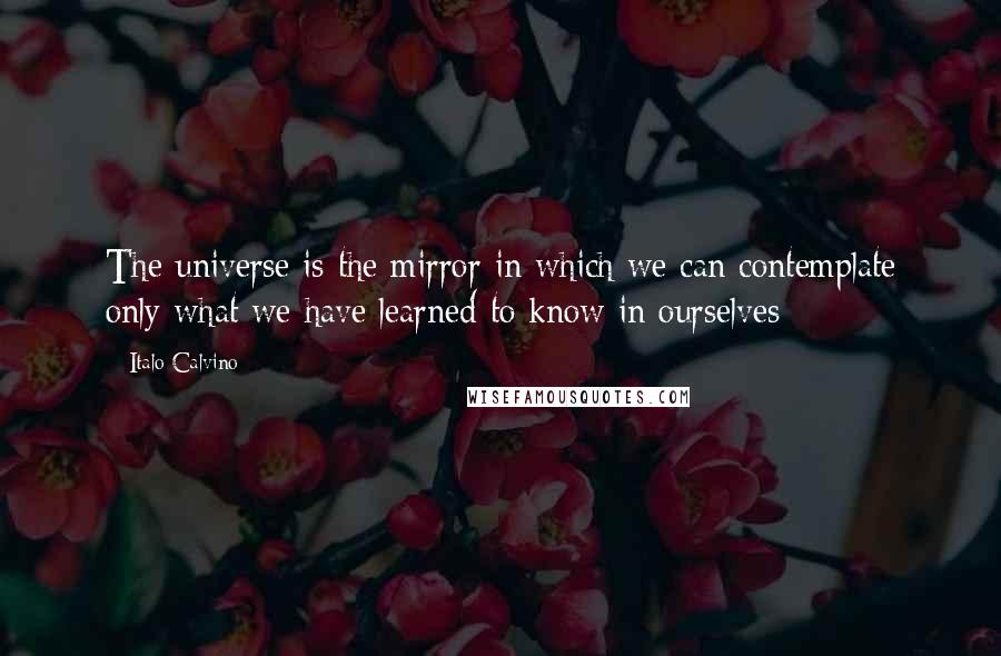 Italo Calvino Quotes: The universe is the mirror in which we can contemplate only what we have learned to know in ourselves