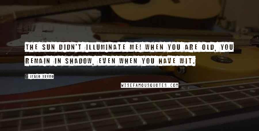 Italo Svevo Quotes: The sun didn't illuminate me! When you are old, you remain in shadow, even when you have wit.