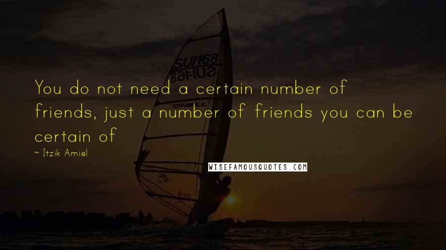 Itzik Amiel Quotes: You do not need a certain number of friends, just a number of friends you can be certain of