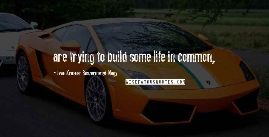 Ivan Krasner Boszormenyi-Nagy Quotes: are trying to build some life in common,