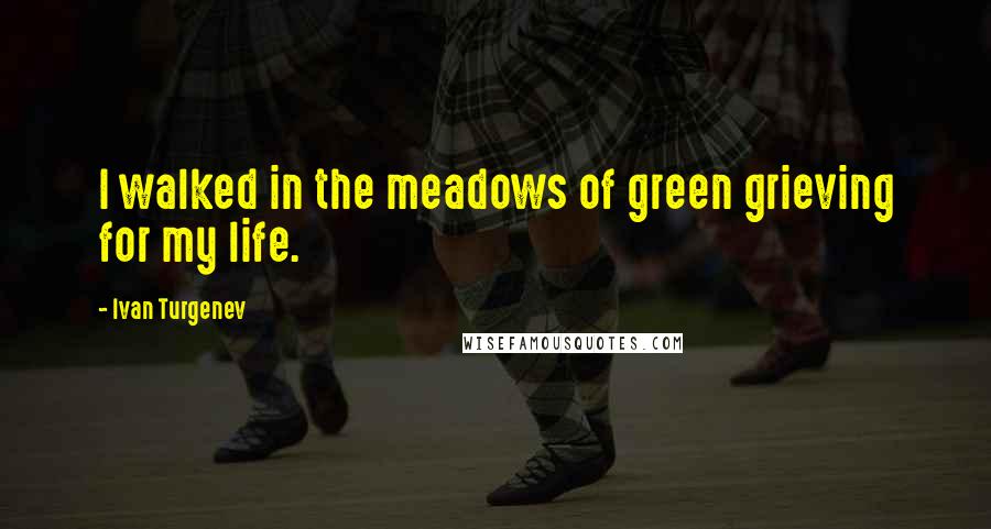 Ivan Turgenev Quotes: I walked in the meadows of green grieving for my life.