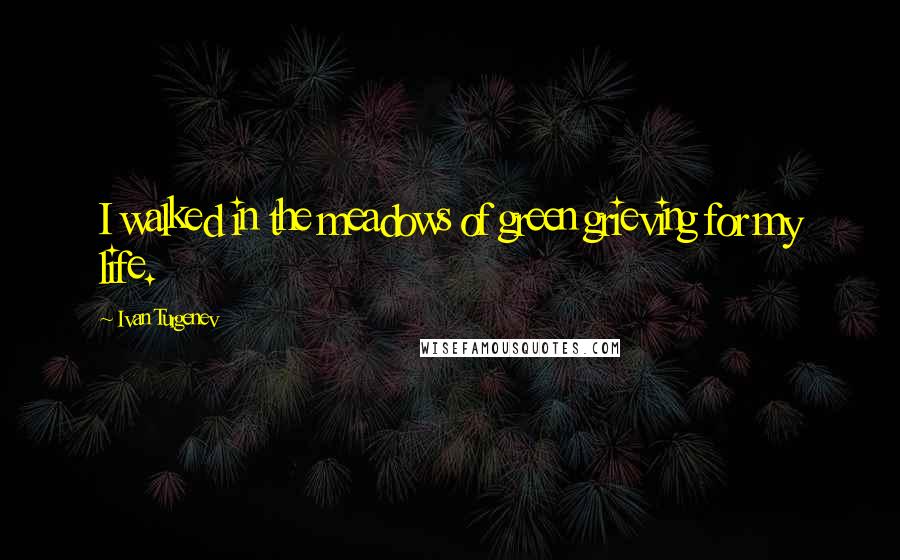 Ivan Turgenev Quotes: I walked in the meadows of green grieving for my life.