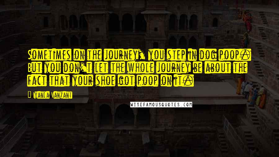 Iyanla Vanzant Quotes: Sometimes on the journey, you step in dog poop. But you don't let the whole journey be about the fact that your shoe got poop on it.