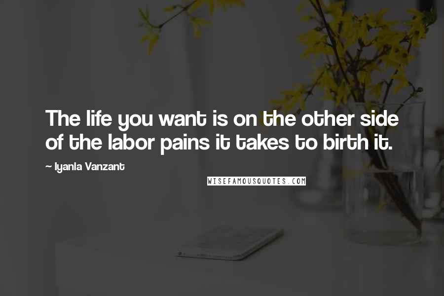 Iyanla Vanzant Quotes: The life you want is on the other side of the labor pains it takes to birth it.