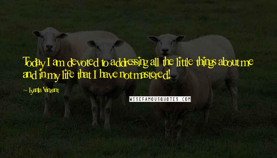 Iyanla Vanzant Quotes: Today I am devoted to addressing all the little things about me and in my life that I have not mastered!