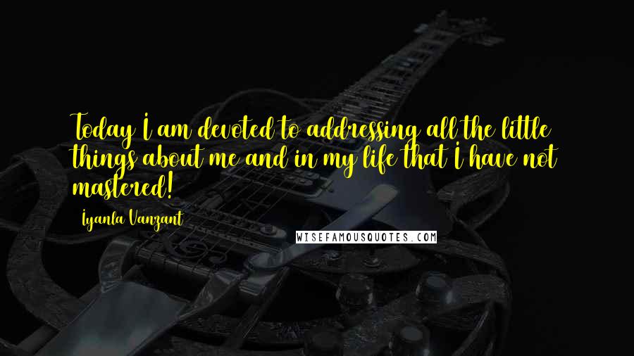 Iyanla Vanzant Quotes: Today I am devoted to addressing all the little things about me and in my life that I have not mastered!