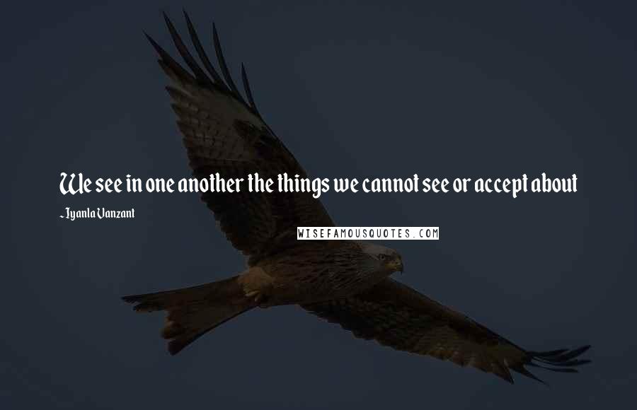 Iyanla Vanzant Quotes: We see in one another the things we cannot see or accept about