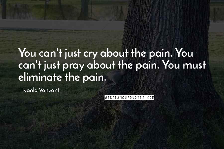 Iyanla Vanzant Quotes: You can't just cry about the pain. You can't just pray about the pain. You must eliminate the pain.