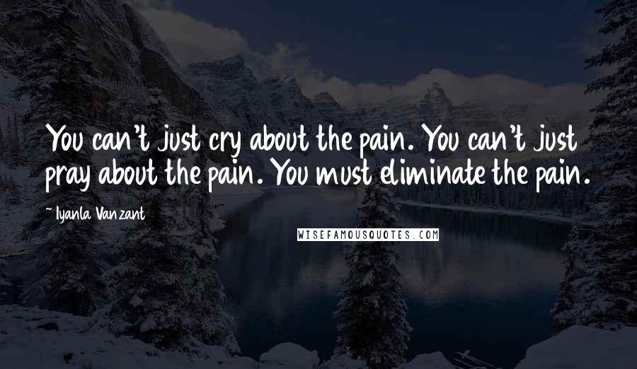 Iyanla Vanzant Quotes: You can't just cry about the pain. You can't just pray about the pain. You must eliminate the pain.
