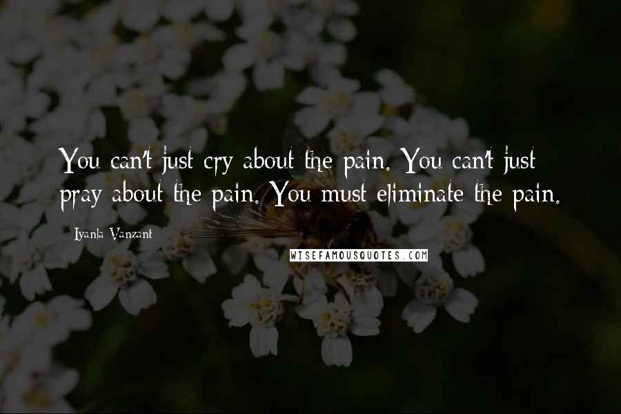 Iyanla Vanzant Quotes: You can't just cry about the pain. You can't just pray about the pain. You must eliminate the pain.
