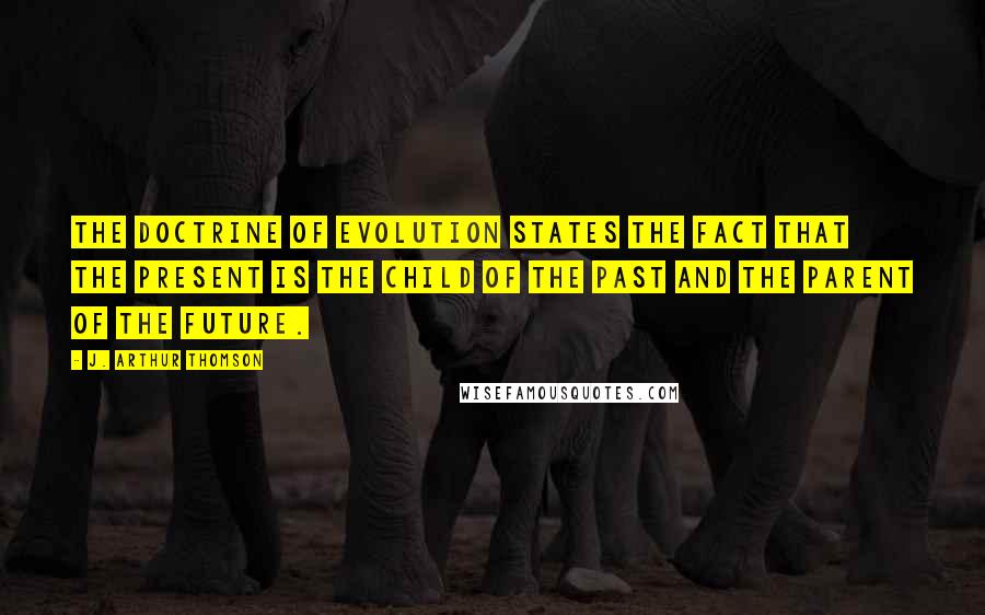 J. Arthur Thomson Quotes: The Doctrine of Evolution states the fact that the present is the child of the past and the parent of the future.