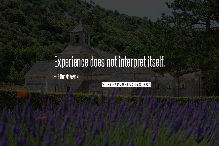 J. Budziszewski Quotes: Experience does not interpret itself.