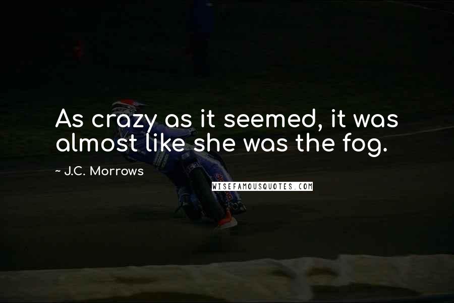 J.C. Morrows Quotes: As crazy as it seemed, it was almost like she was the fog.