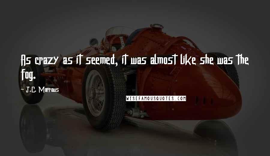 J.C. Morrows Quotes: As crazy as it seemed, it was almost like she was the fog.